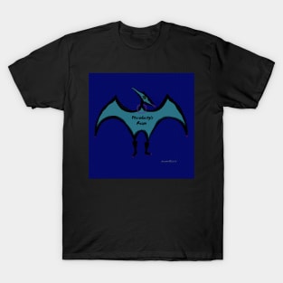 Pterodactyls in Blue with Pink Feathers T-Shirt